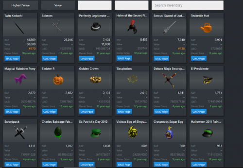 zeriies's Roblox Account Value & Inventory - RblxTrade