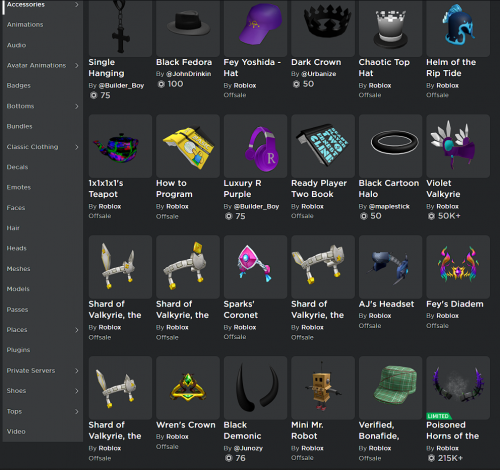 SOLD - 2010 roblox acc w/valkyrie n punk pace! 100kr$+ limiteds