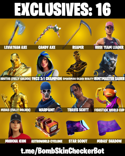 TRAVIS SCOTT / 584 SKINS / HUNTMASTER SABER / LEVIATHAN AXE / NEO