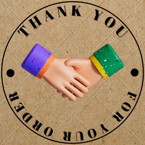 Cork and Colorful Thank You for Your Order Store Circle Sticker .jpg