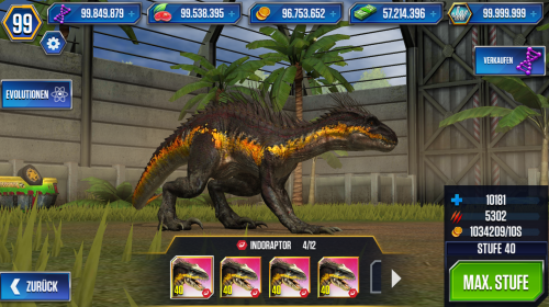 indoraptor jurassic world the game