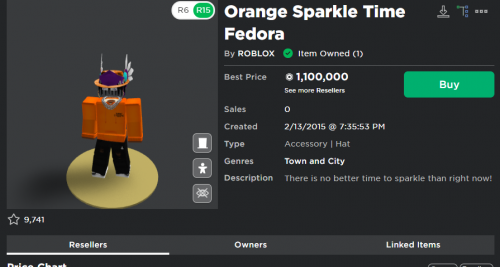 Selling 1 48 Hours Roblox Orange Sparkle Time Fedora Rare Playerup Worlds Leading Digital Accounts Marketplace - sparkle time fedora roblox